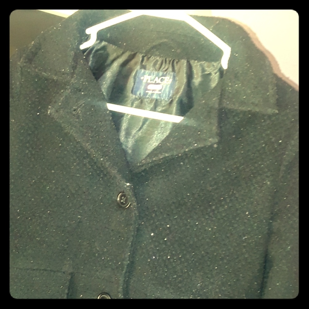EUC Children's place black pea coat size 14
